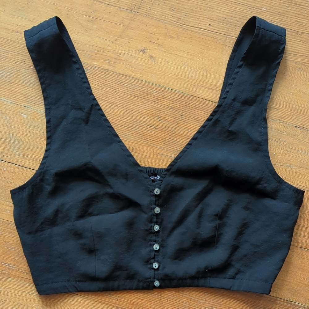 Black Button-Up Women's Top